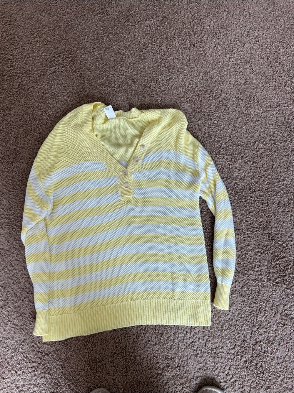 Yellow and white stripe swea